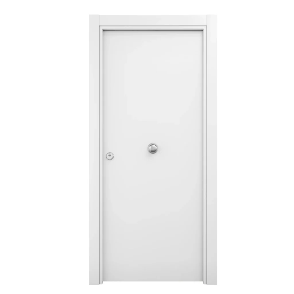 Puerta Entrada Blanco Lacado Liso Pomo